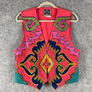 VTG Hairston Roberson Ropa Vest Womens Medium Embroidered Beaded Southwestern